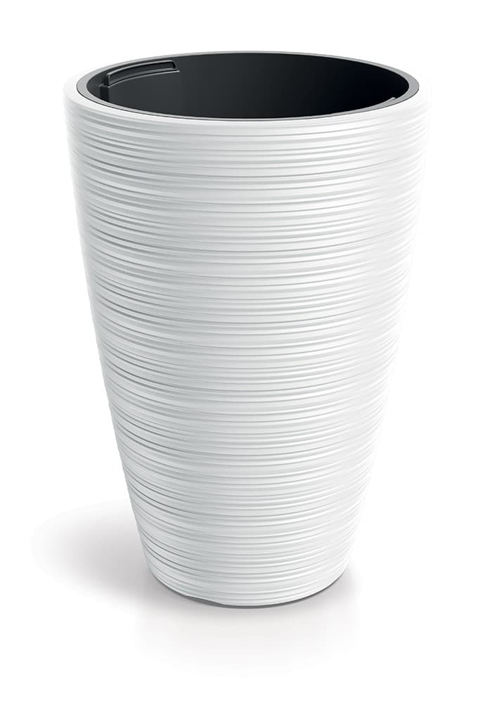 Plastový kvetináč Venas Round biely II 1