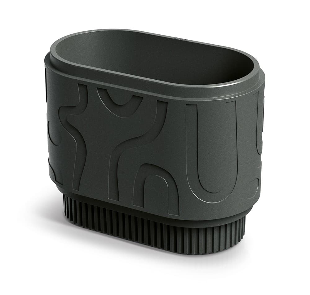 Plastový kvetináč FOLKAS ROUNDOS CASE tmavosivý 1