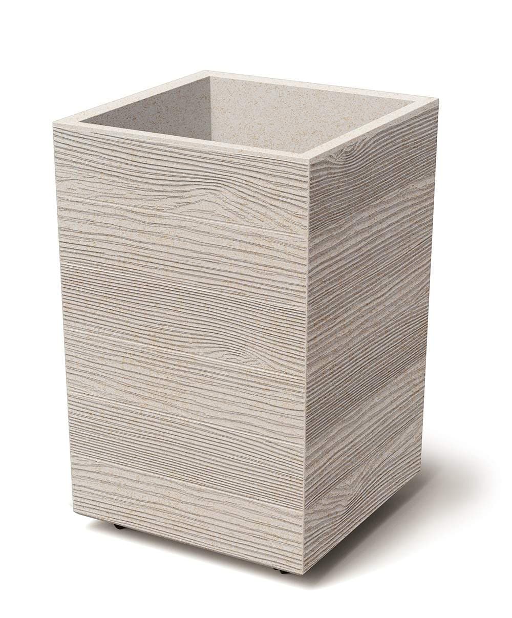 Kvetináč MADERAN SQUARE HIGH ECO WOOD 38,5 cm biely