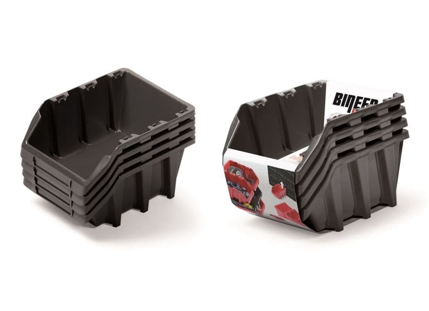 Sada úložných boxů 4 ks BENER 29,5 x 19,8 x 19,5 cm černá 1