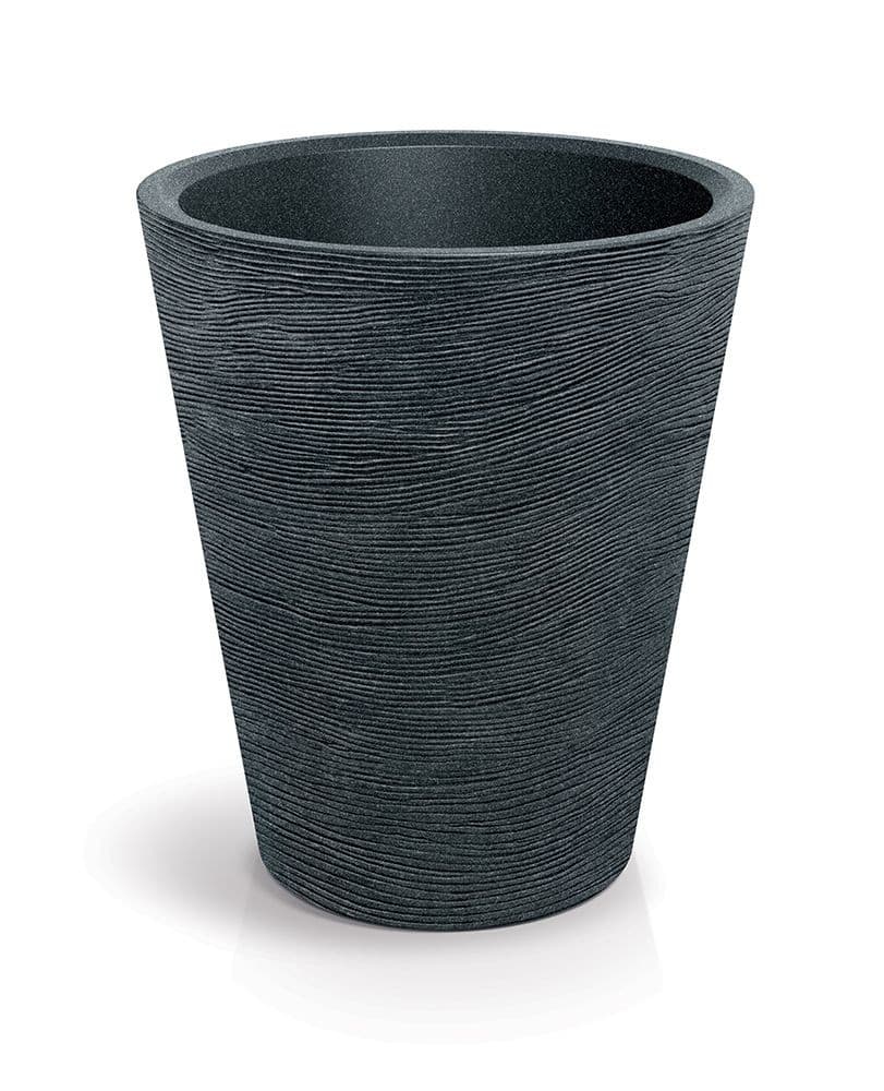 Plastový kvetináč TUBRAN ROUND čierny granit 1