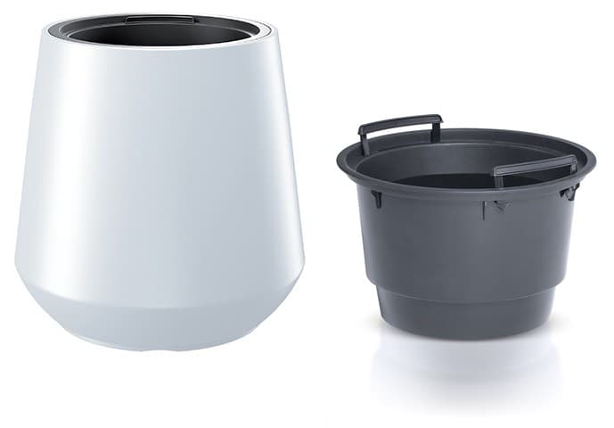 Kvetináč s vložkou HERO biely 43,9cm 1