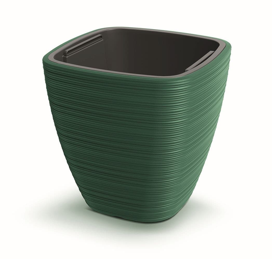 Plastový kvetináč VENAS SQUARE 38,8 cm tmavozelený