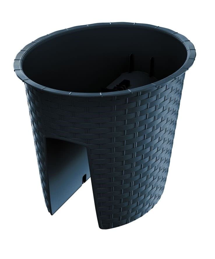 Kvetináč Ratolla Railing tmavosivý