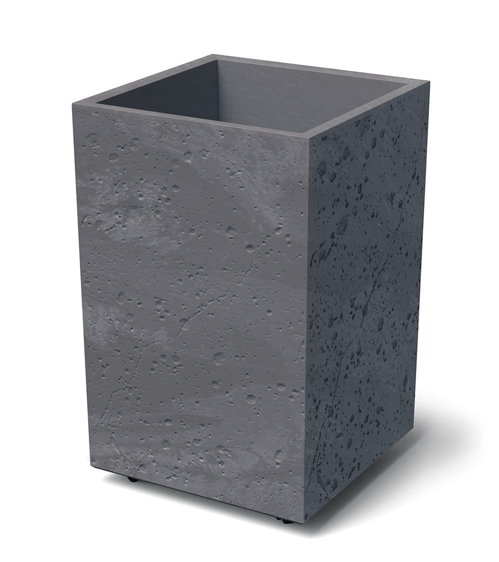 Plastový kvetináč SIERRAS SQUARE HIGH BETON EFFECT 38,5 cm marengo