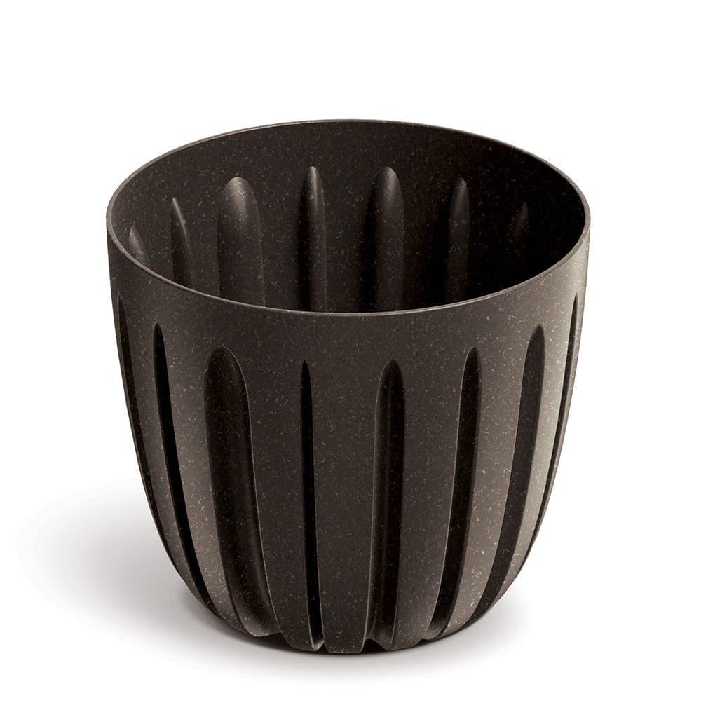 Plastový kvetináč WARIOS ECO WOOD kávový matný