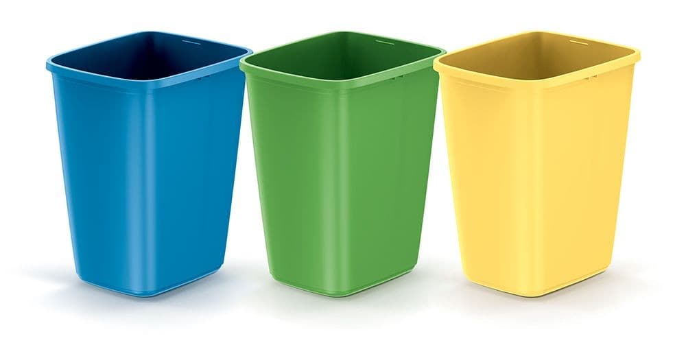Súprava 3 odpadkových košov COMPACTO SORTE 3x 9 L čierna