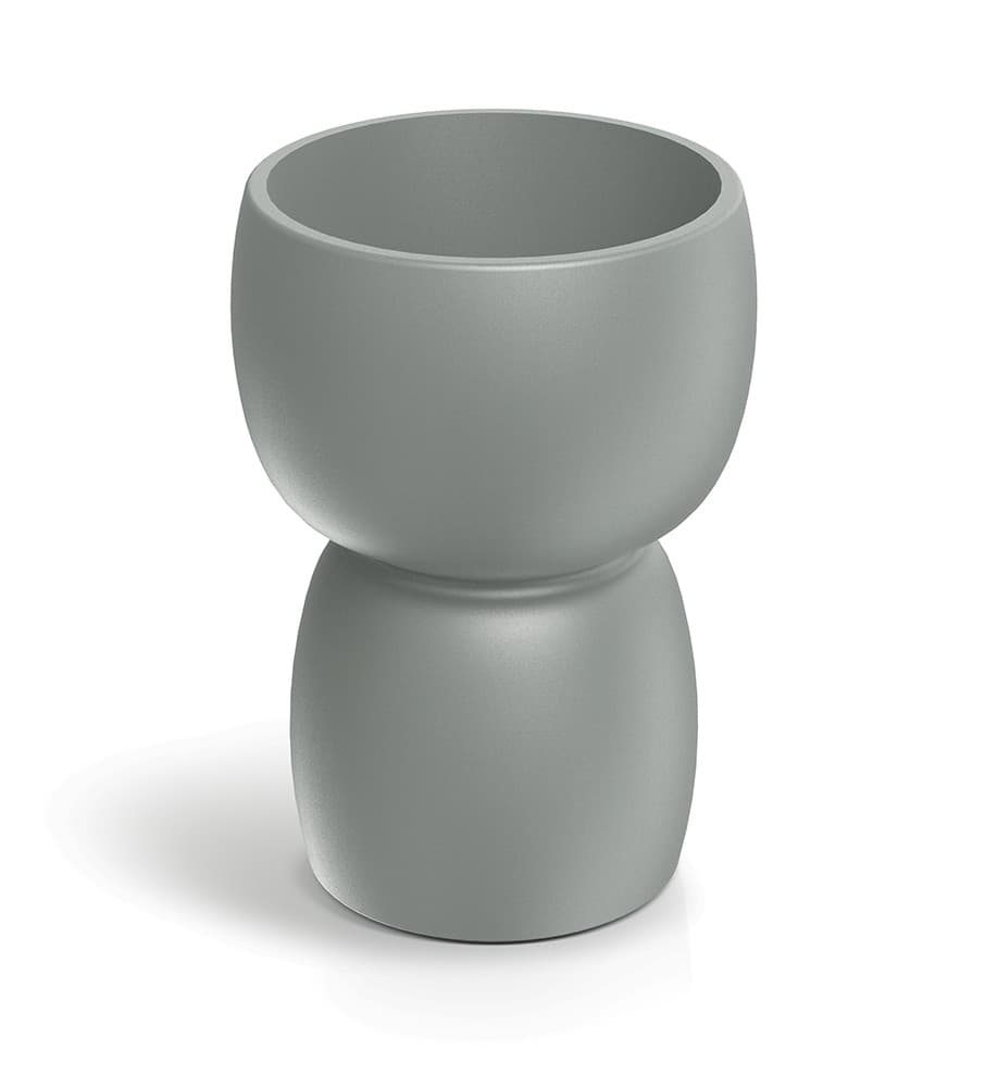 Plastový obojstranný kvetináč DUALOS ROUNDOS betónovo sivý