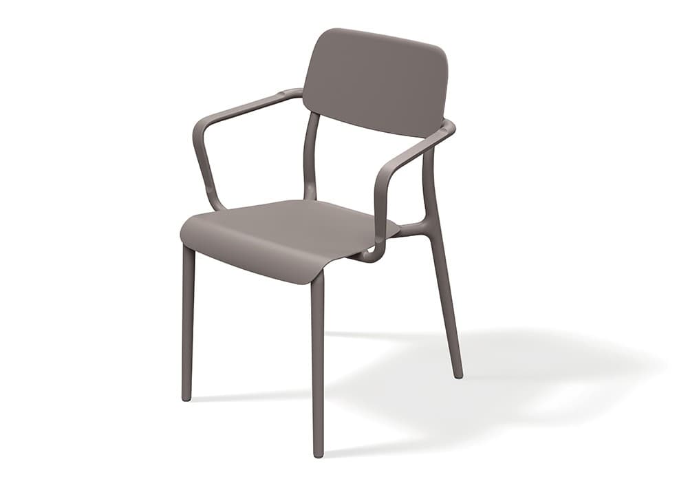 Záhradná stolička Rimos 57 cm s opierkami zemito hnedá