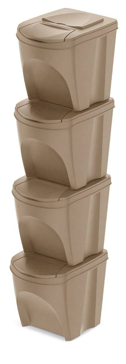 Súprava 4 odpadkových košov Soorti ECO na triedený odpad 4 x 25 l