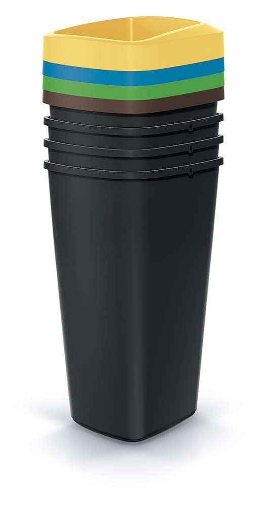 Sada odpadkových košov COMPACTO 4x25 L čierna 1