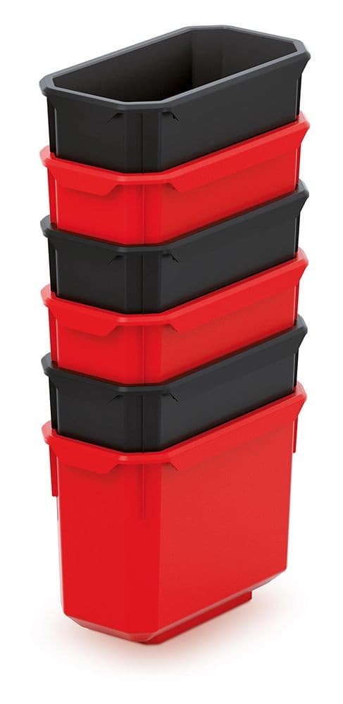 Sada úložných boxů 6 ks XEBLOCCK 14 x 7,5 x 28 cm černo-červená 1