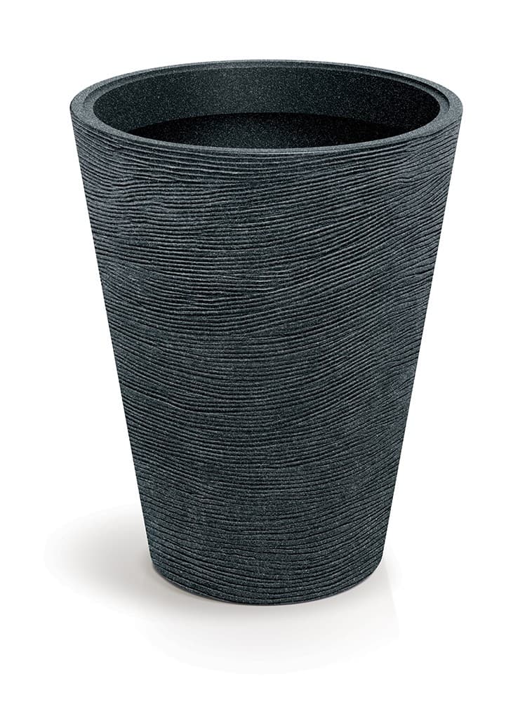Plastový kvetináč TUBRAN ROUND MIDL 48 cm čierny granit