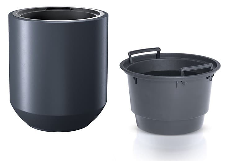 Kvetináč s vložkou HERO II antracit 39cm 1