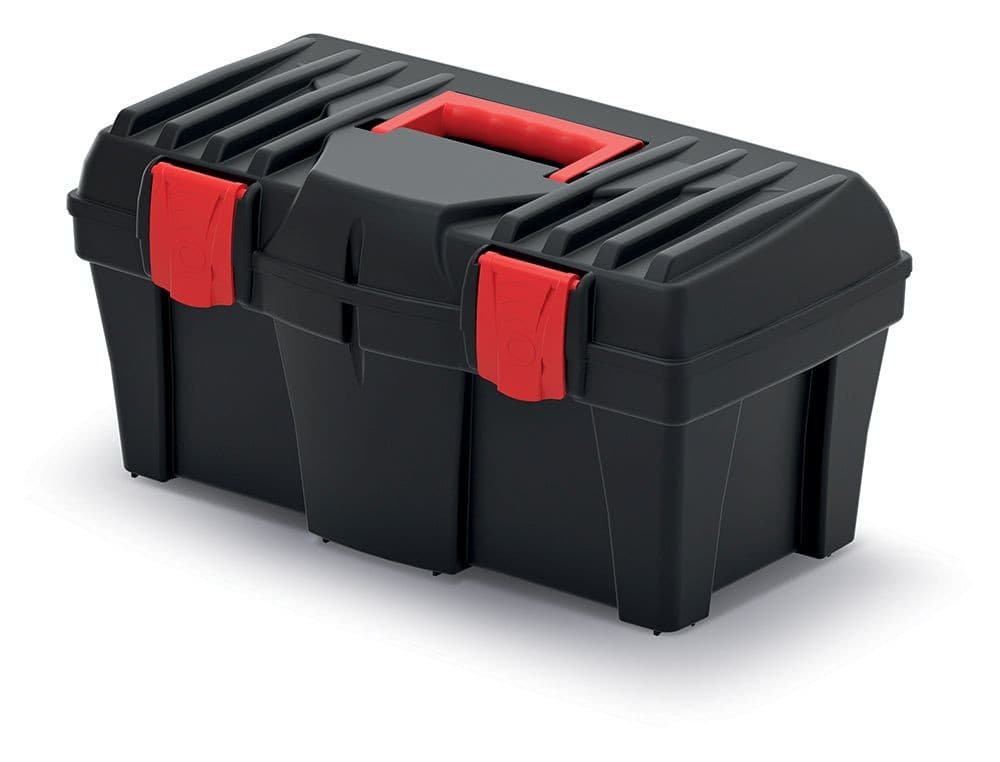Plastový kufor na náradie CALIDER 46 cm čierno-červený