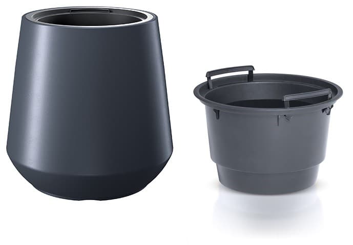 Kvetináč s vložkou HERO antracit 43,9cm 1