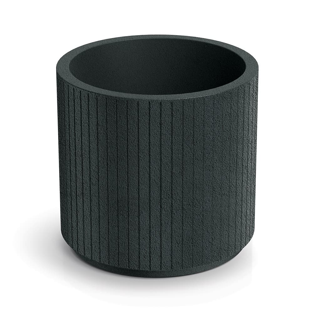 Plastový kvetináč COROS ROUND tmavo sivý 1