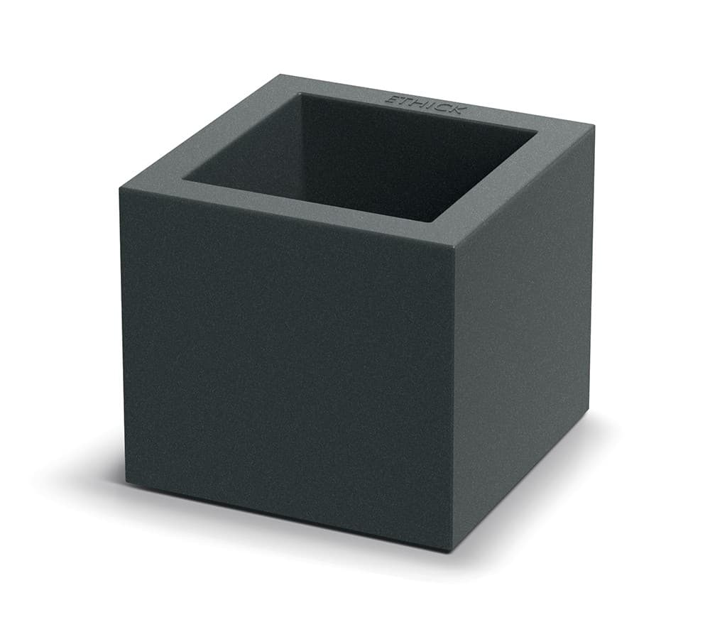 Plastový kvetináč CUBLASO SQUARE tmavosivý