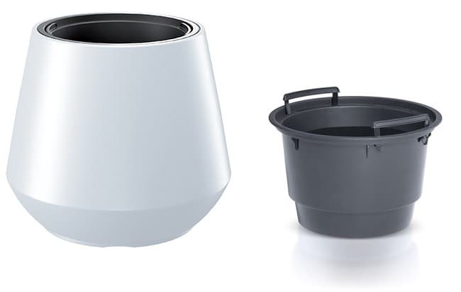 Kvetináč s vložkou HERO biely 39,5cm 1