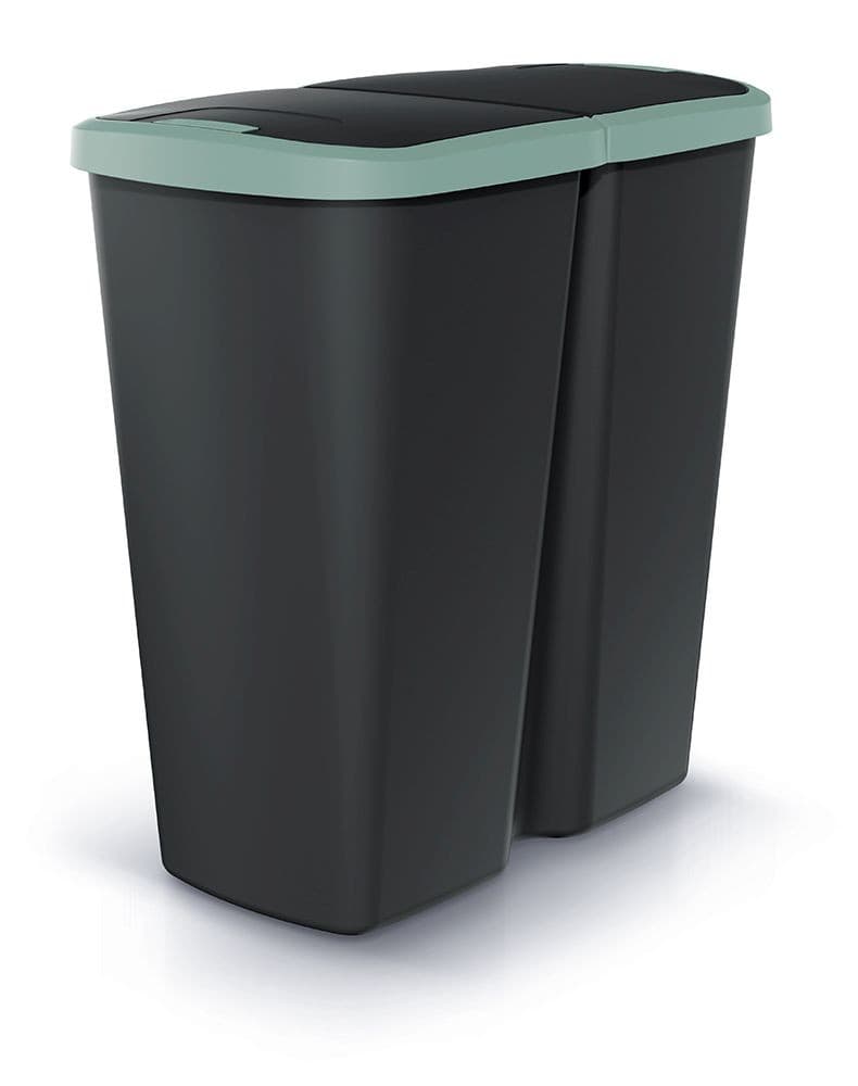 Odpadkový kôš COMPACTO DUO čierny/zelený