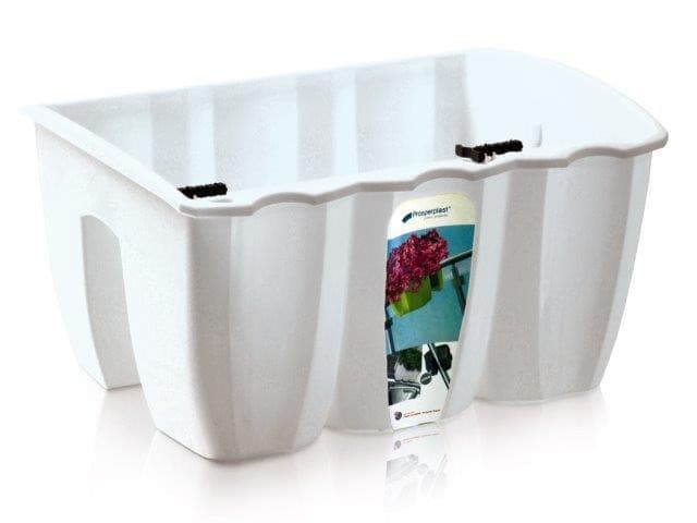 Truhlík na zábradlie CROWL biely 39,3cm 1