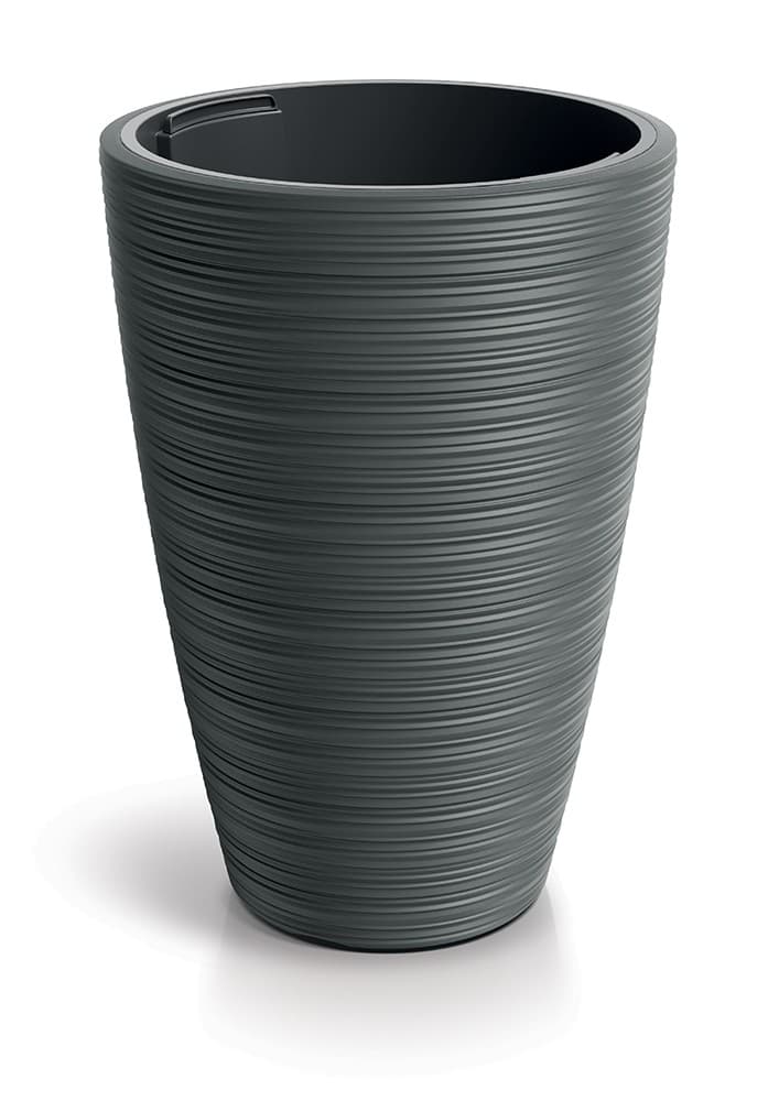 Plastový kvetináč Venas Round tmavosivý II 1