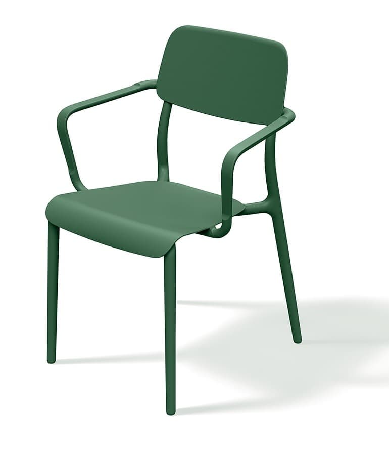 Záhradná stolička Rimos 57 cm s podrúčkami zelená