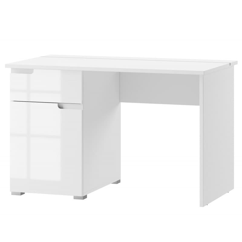 Písací stôl Selene 120 cm biely lesk/mat
