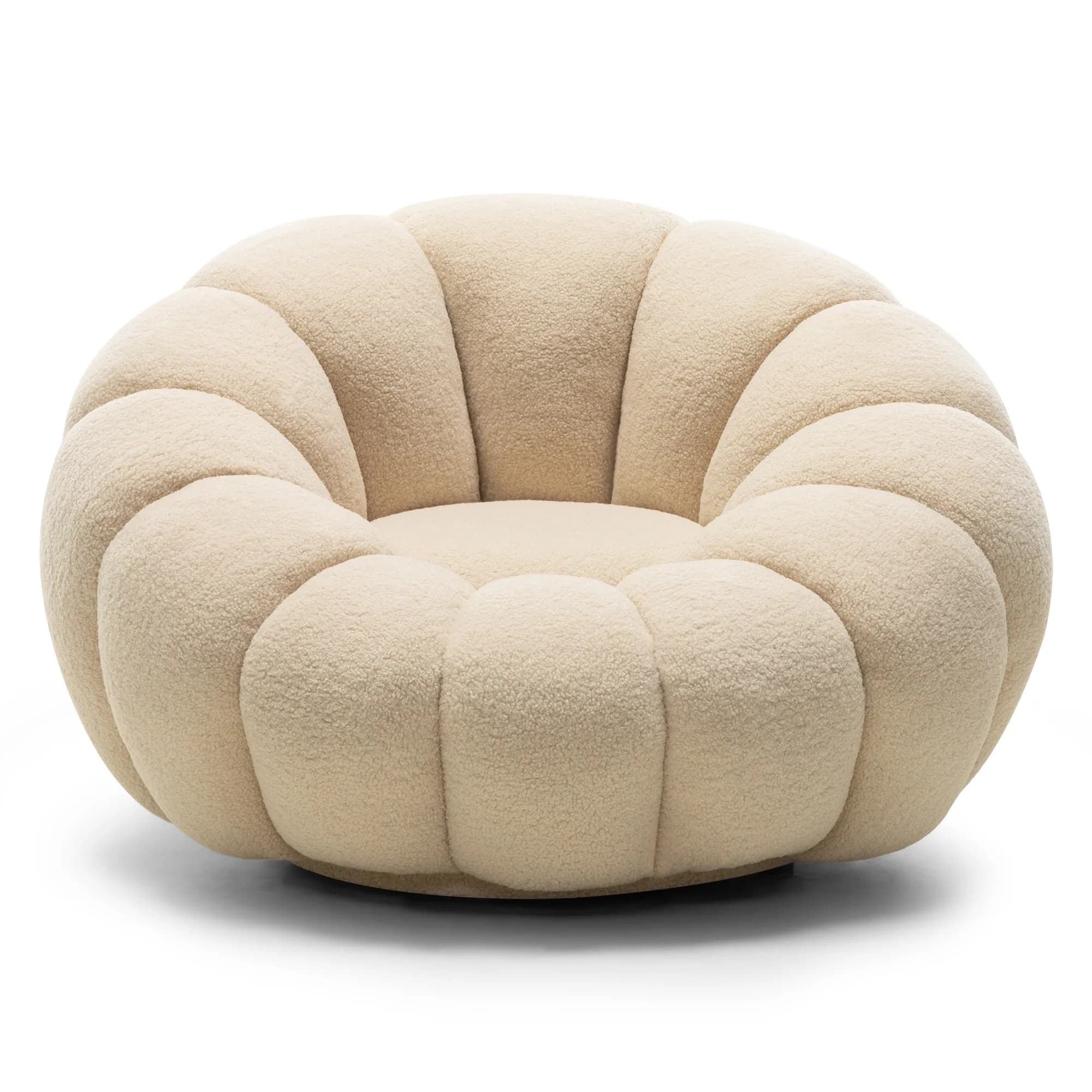 Dizajnové relaxačné kreslo VENEZIA 100 cm bouclé béžové