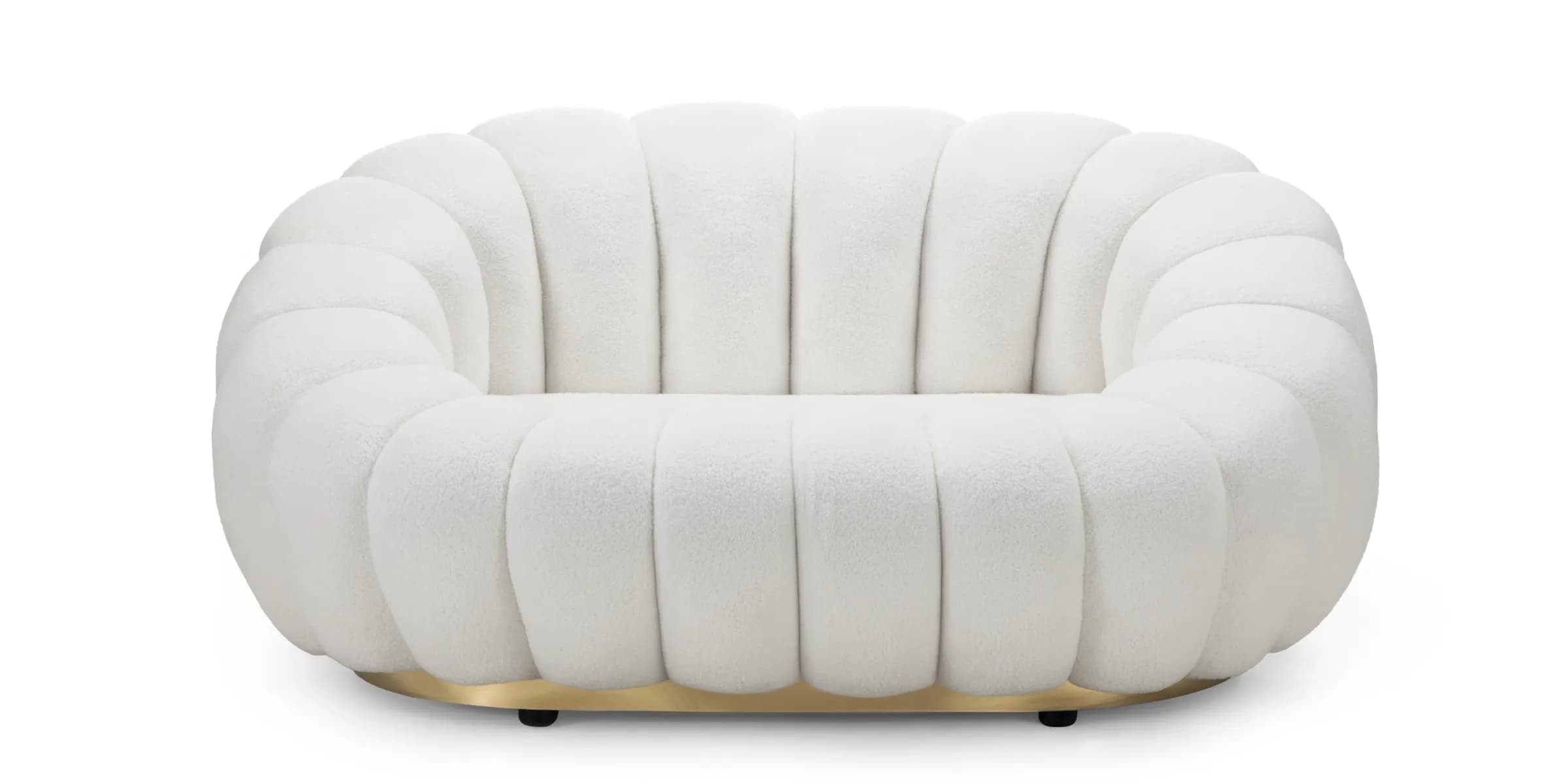 Dizajnová pohovka FIRENCE 145 cm boucle biela 1