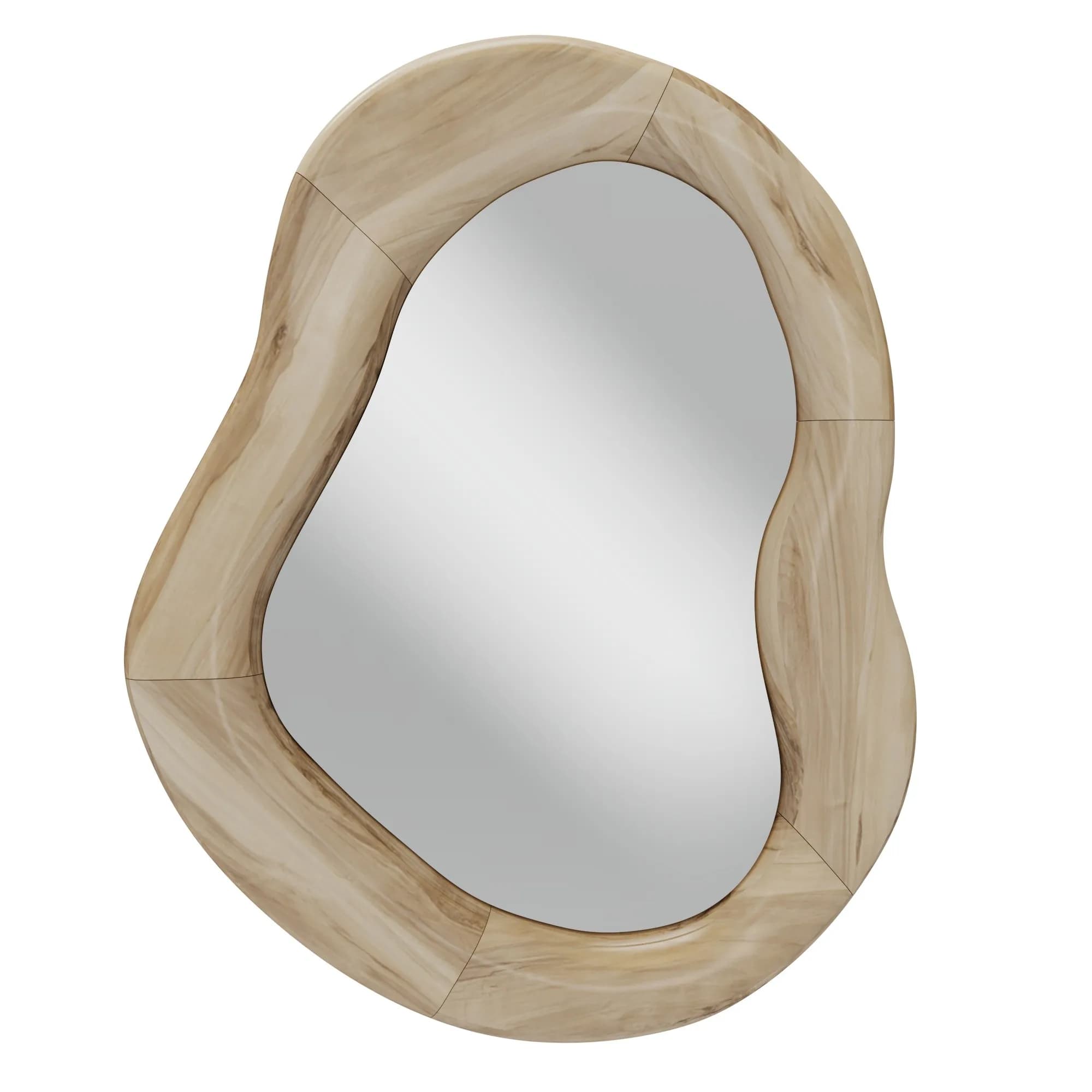 Nástěnné zrcadlo Lia 75 cm z masivu hnědé 1