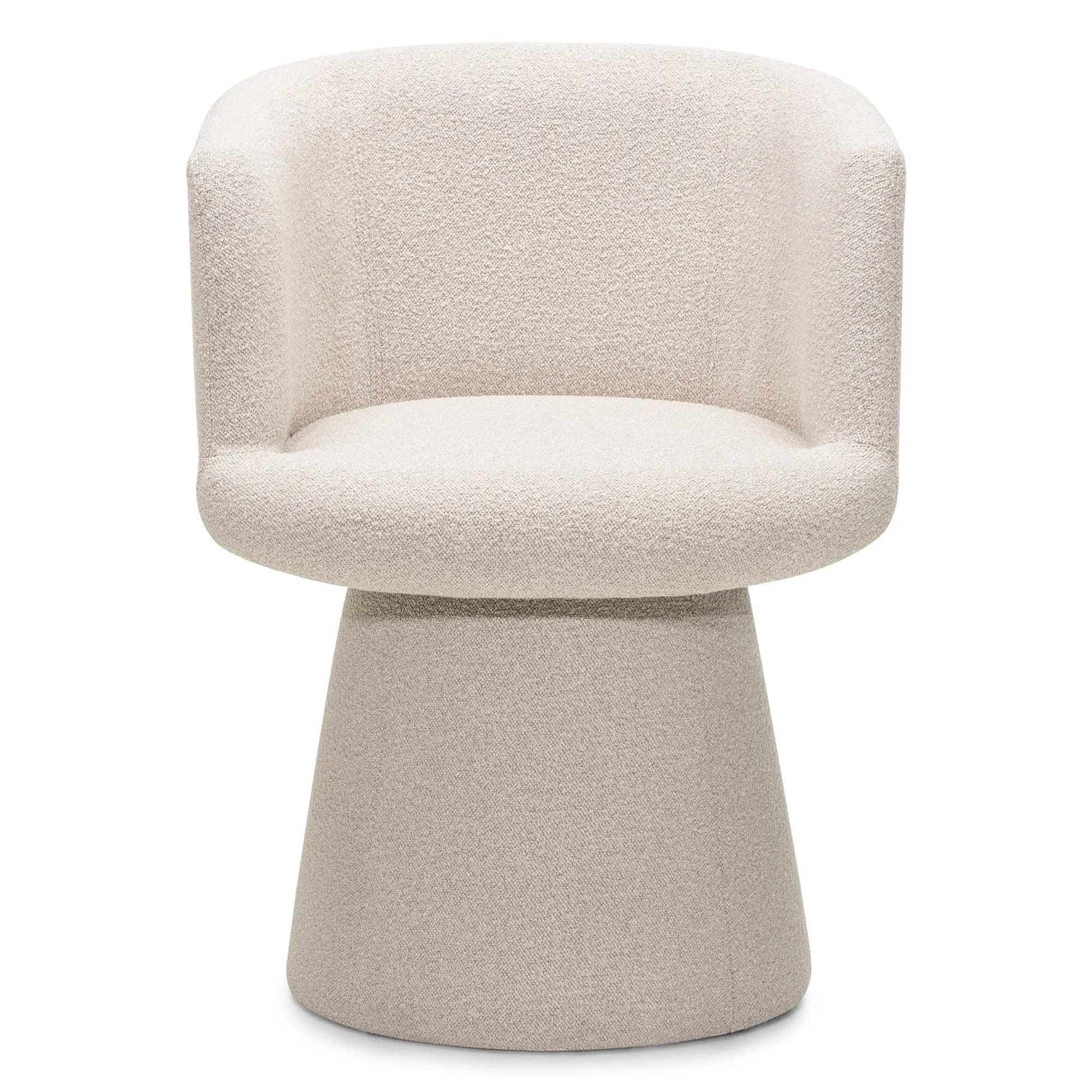 Otočné designové křeslo Yato bouclé světle béžové 1