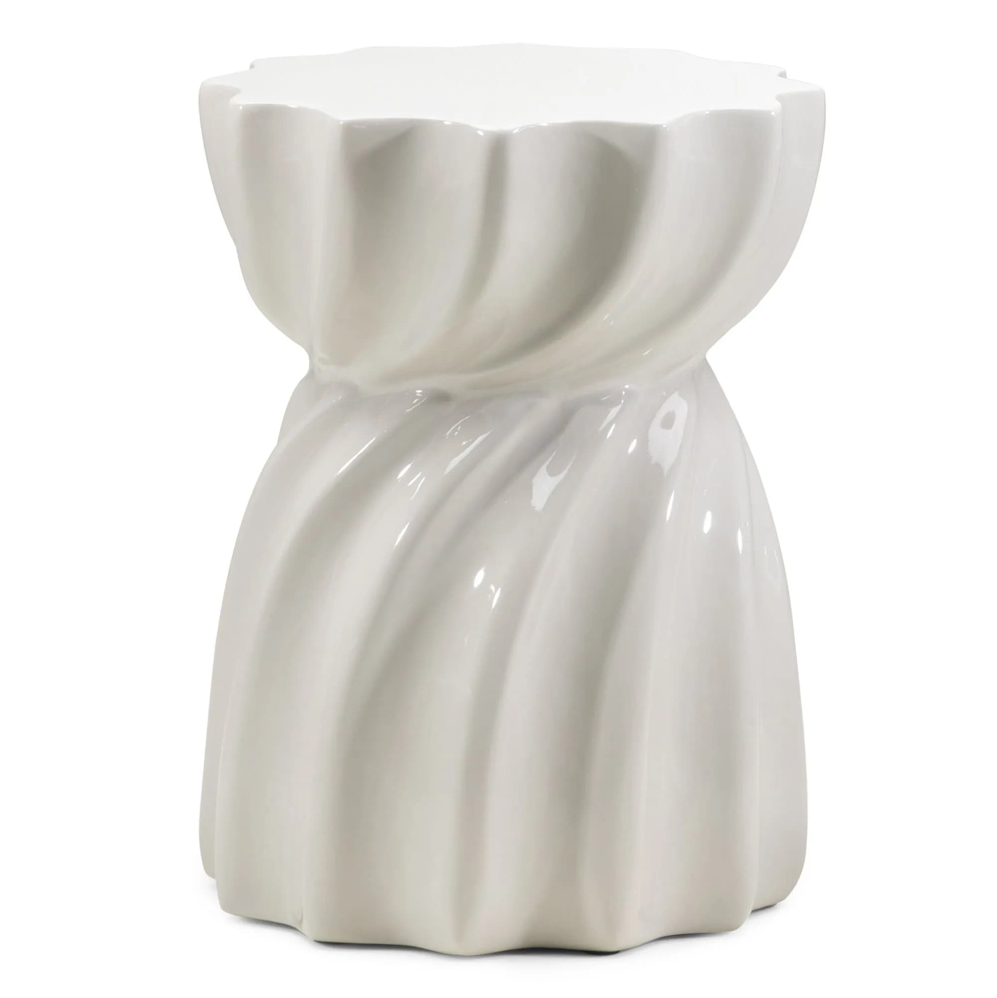 Odkladací stolík Bloom 35 cm sivo-béžový lesklý 1