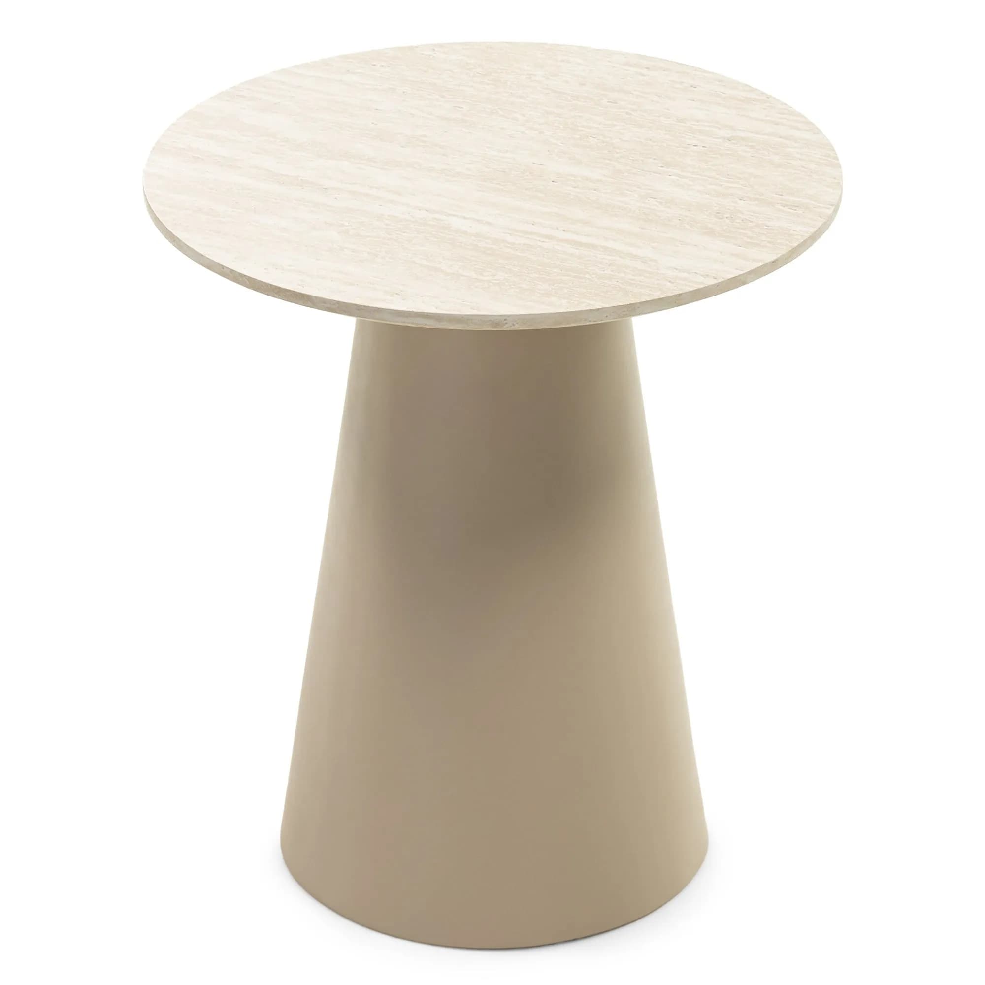 Odkladací stolík Sakala 45 cm travertín/béžový
