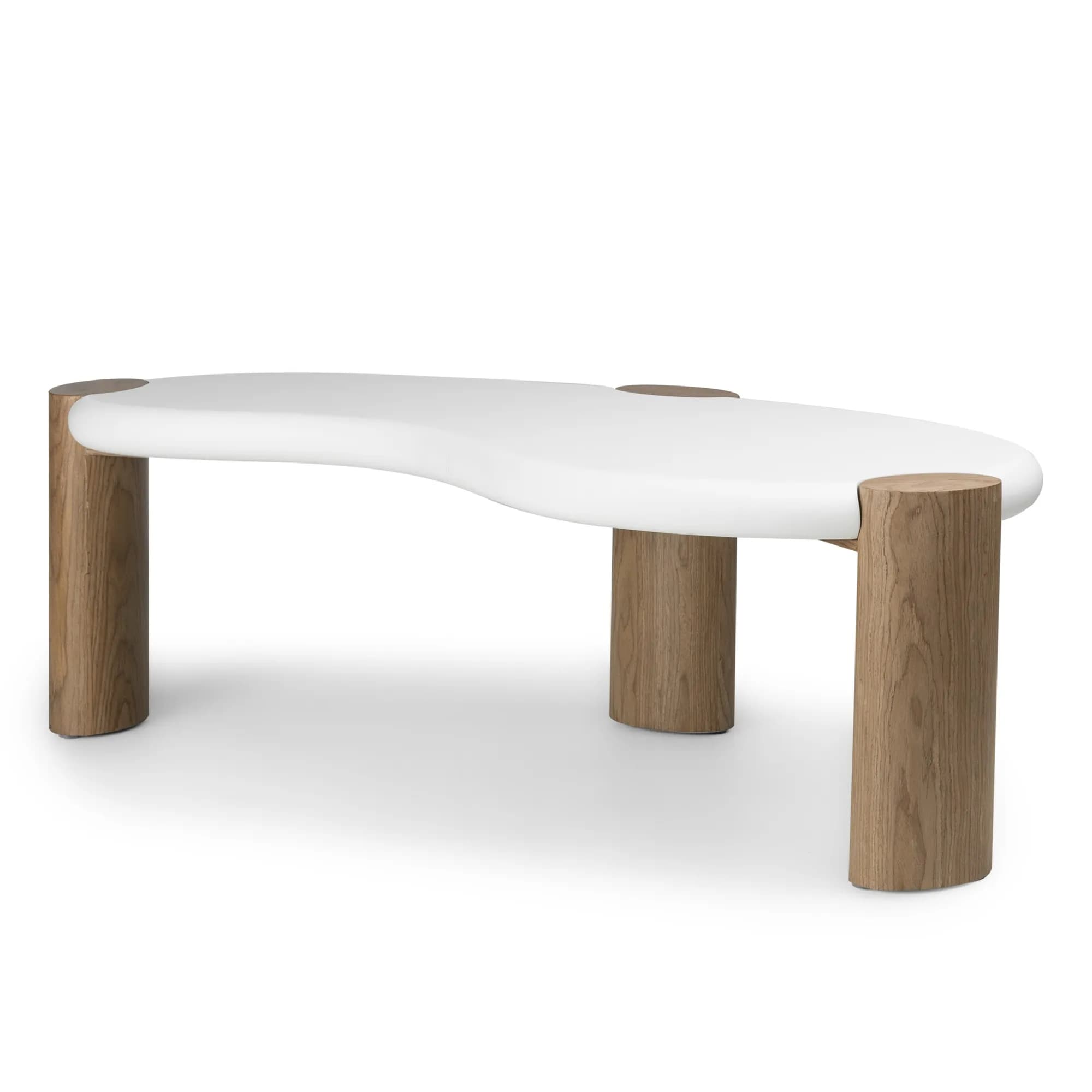 Konferenčný stolík Floe 125 cm biely/orech 1