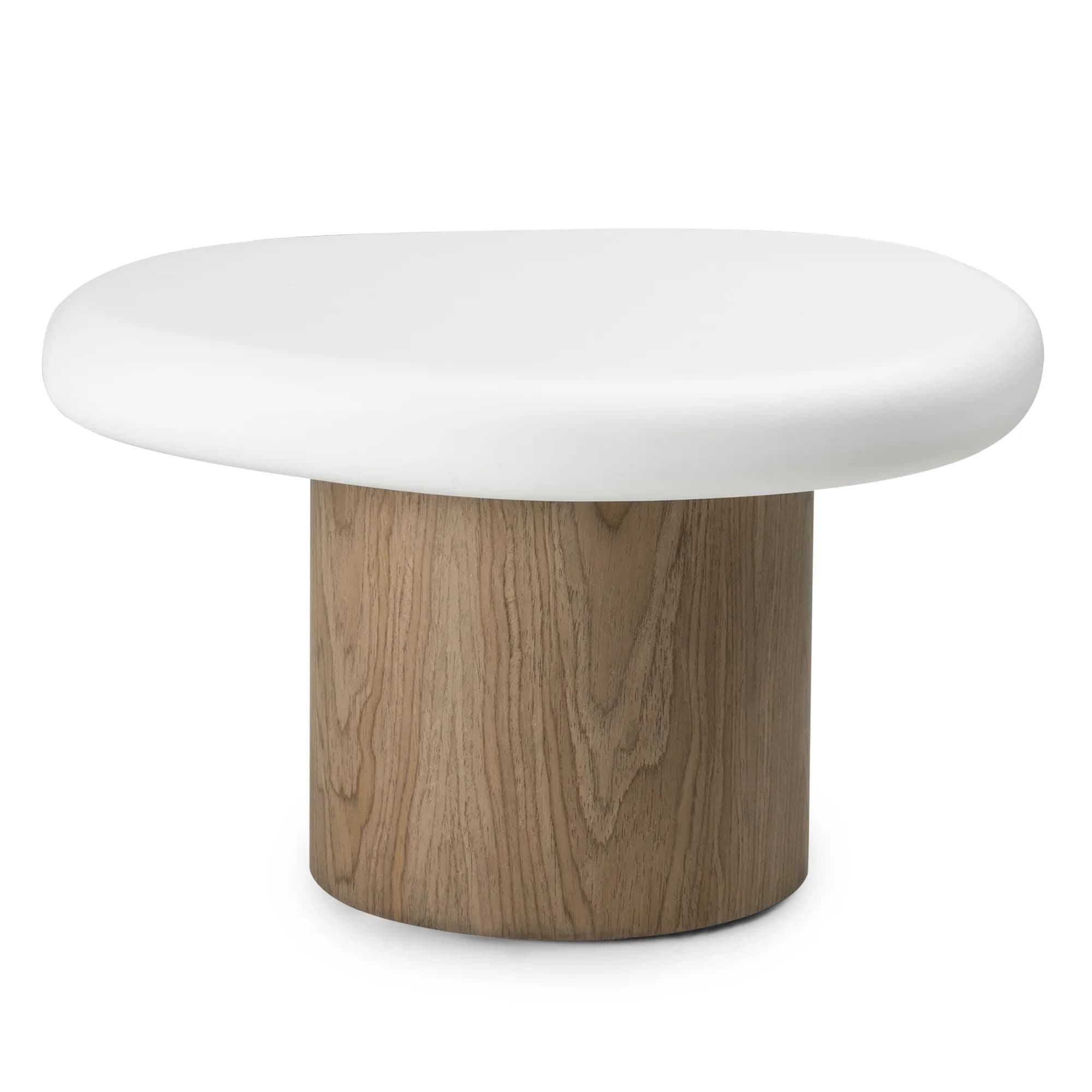 Odkladací stolík Floe 50 cm biely/orech 1