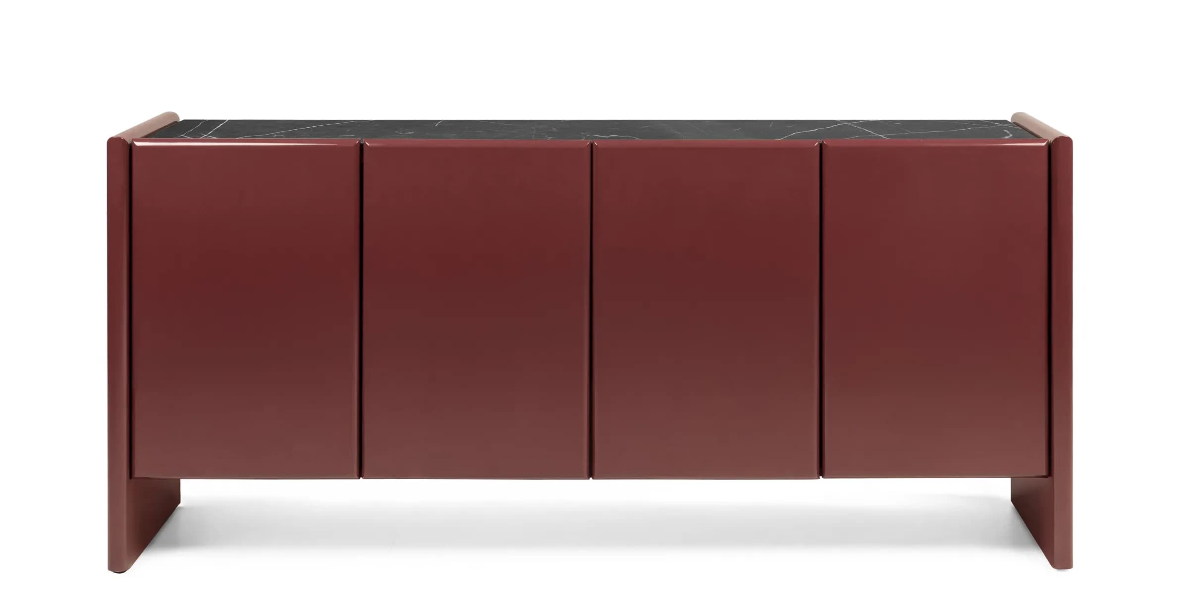 Komoda Loren 163 cm bordová/mramor