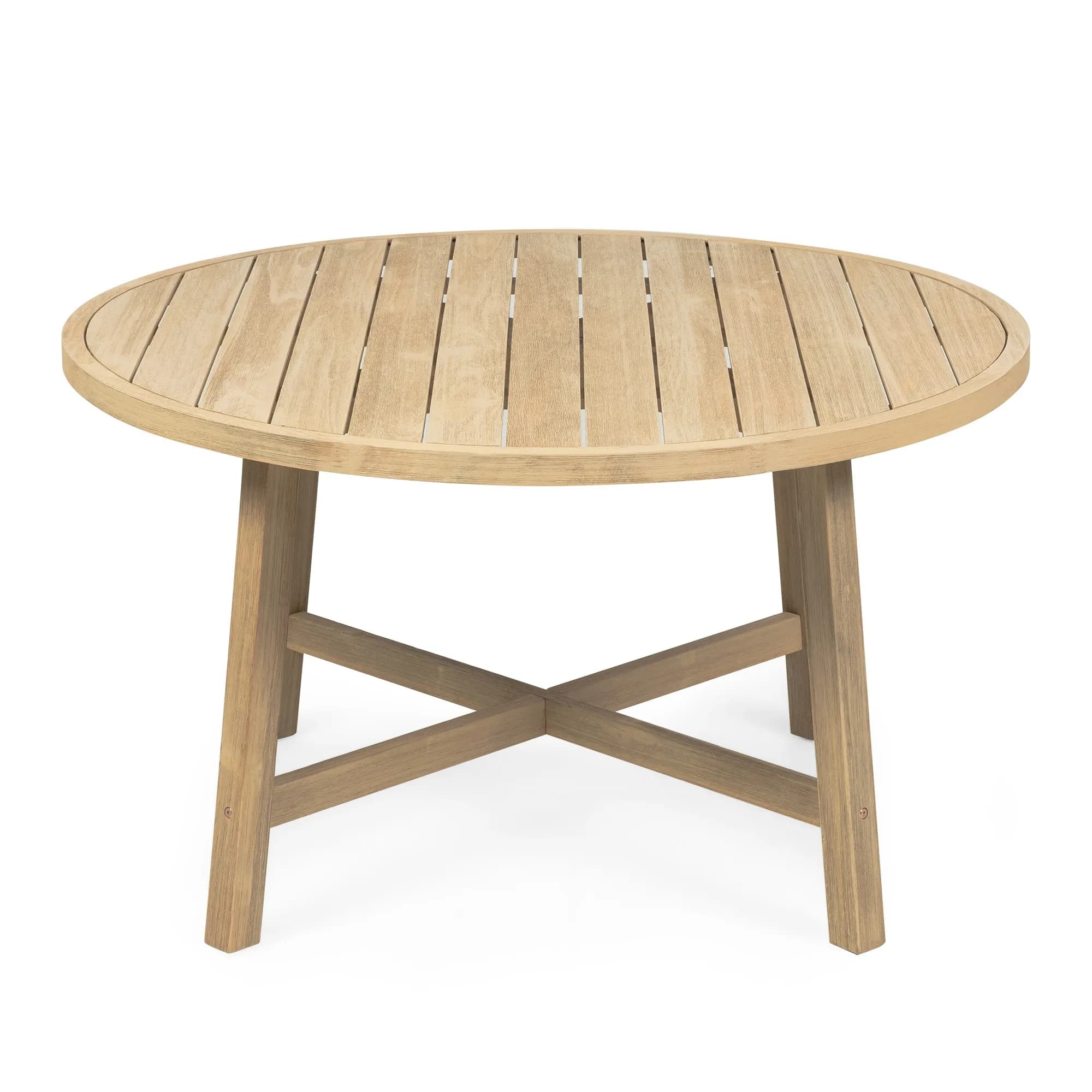 Okrúhly záhradný stôl Castello 130 cm z masívu akáciové drevo/teak 1