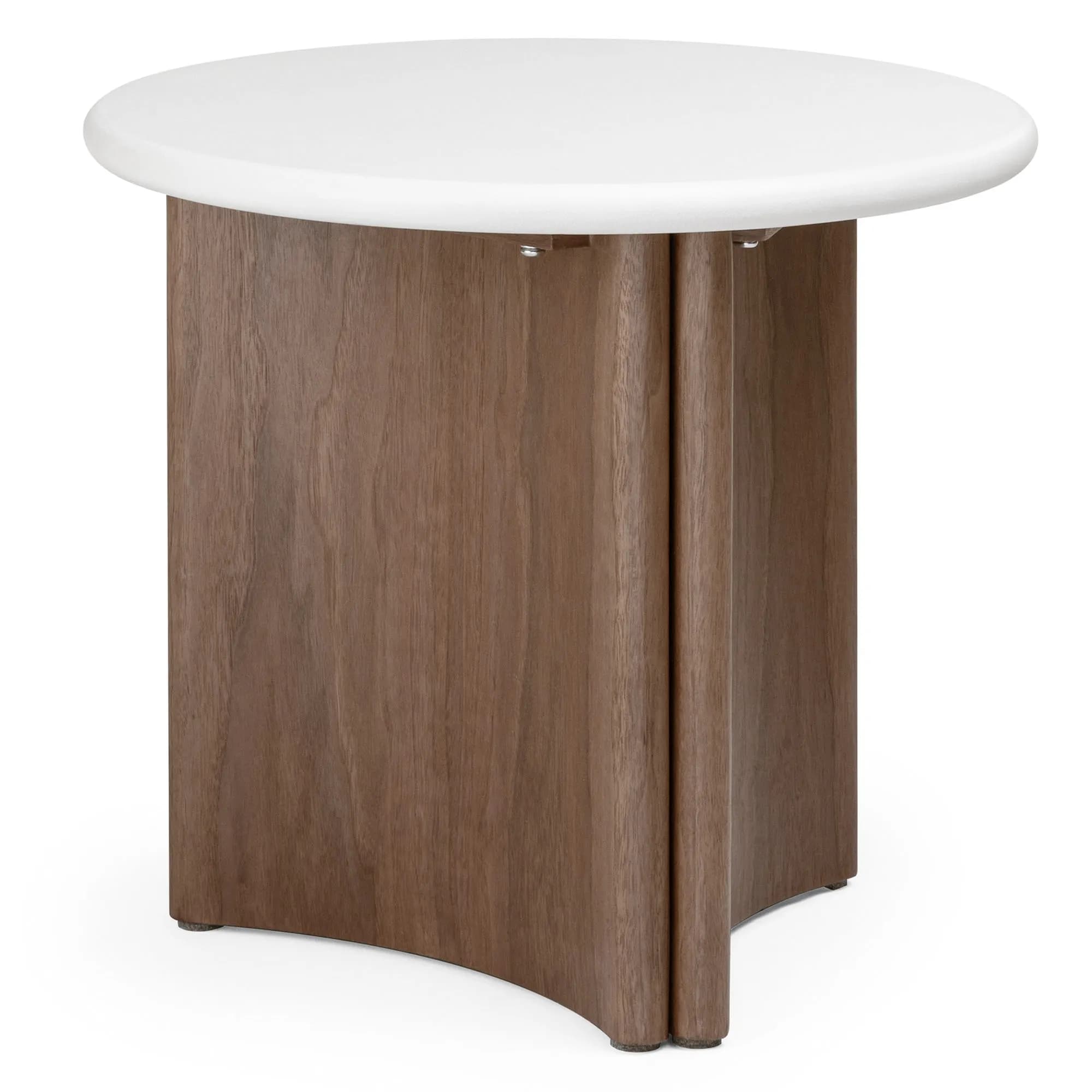 Odkladací stolík Marlo 50 cm krémový/orech