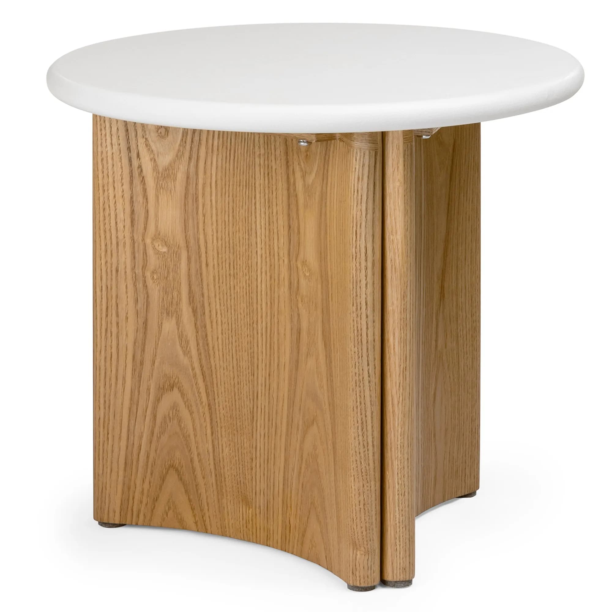 Odkladací stolík Marlo 50 cm krémový/dub prírodný