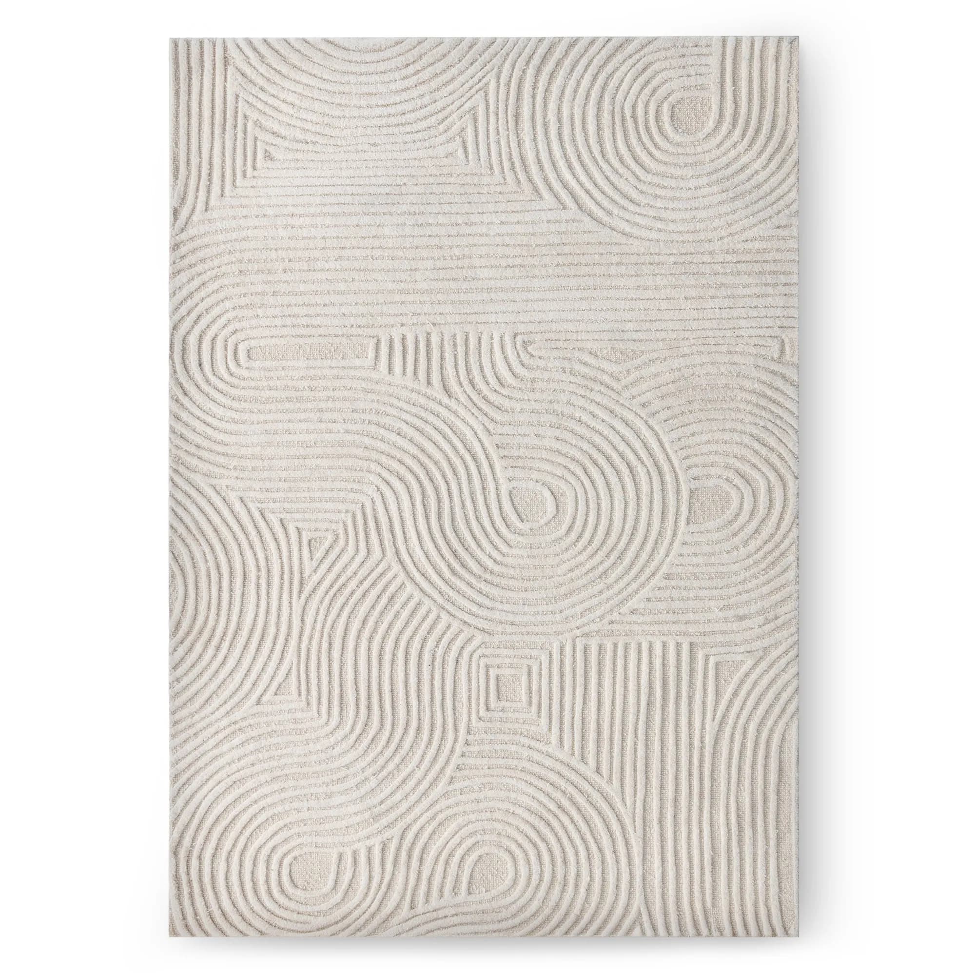 Vlněný obdélníkový koberec Kivi 120x180 cm krémový 1