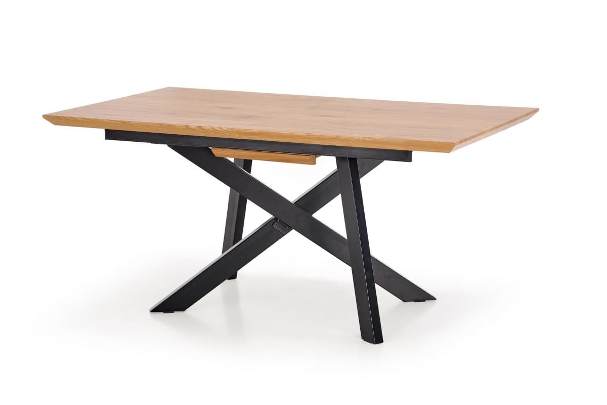 Jedálenský rozkladací stôl Talo 160/200 cm dub remeselný zlatý/čierny