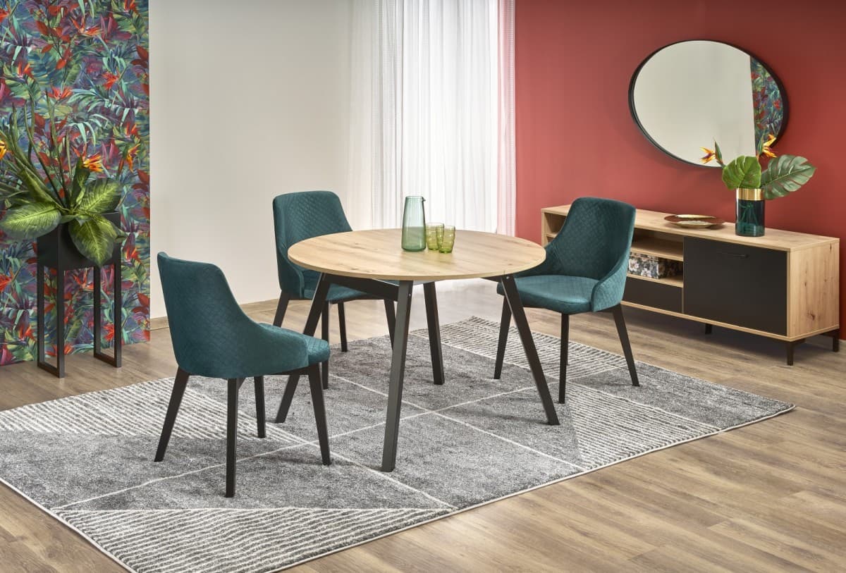 Jedálenský rozkladací stôl Ruden 102/142 cm dub artisan/čierny 1