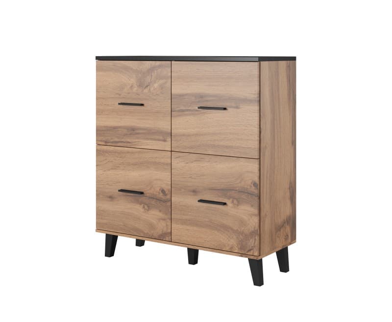 Komoda Lotta 110 cm dub wotan/čierna 1