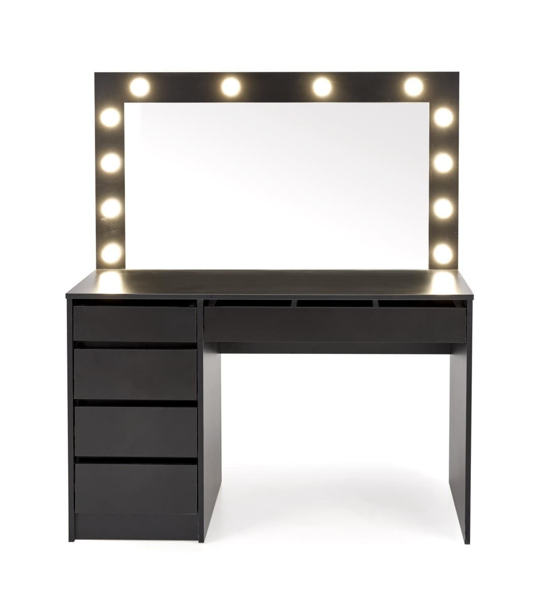 Toaletný stolík HOLLYWOOD s LED osvetlením 120 cm čierny 1
