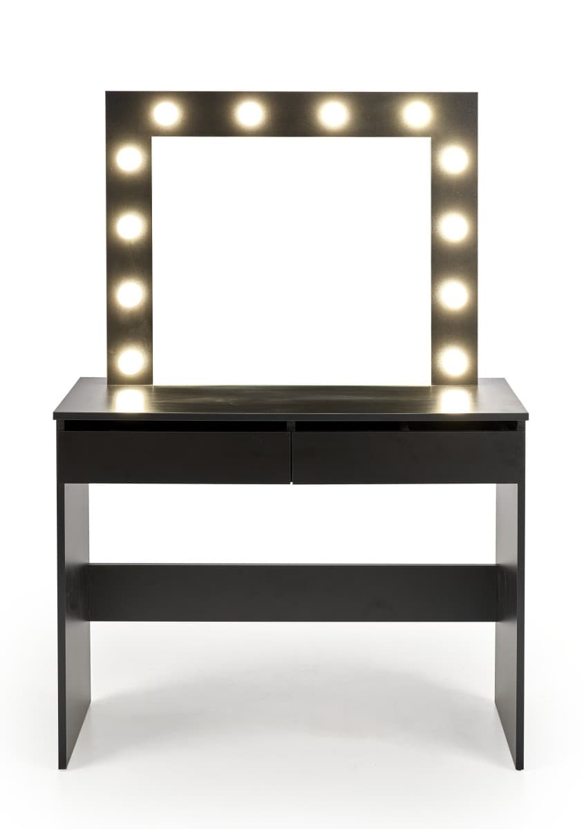 Toaletný stolík HOLLYWOOD s LED osvetlením 94 cm čierny