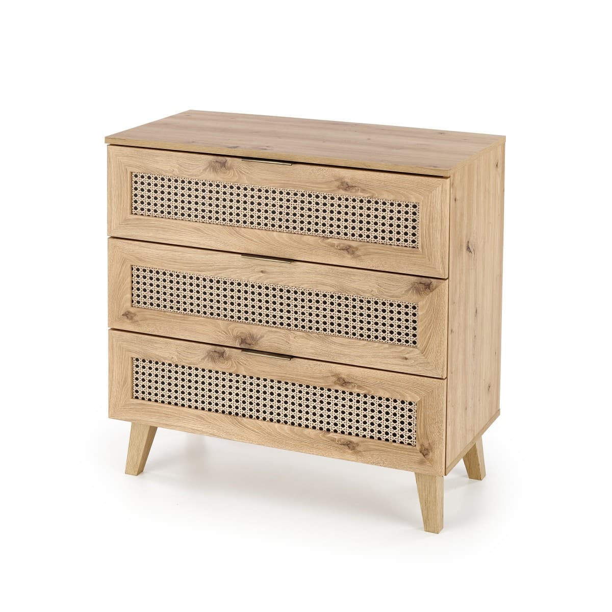 Komoda Borneo K 80 cm so zásuvkami dub artisan/čierna