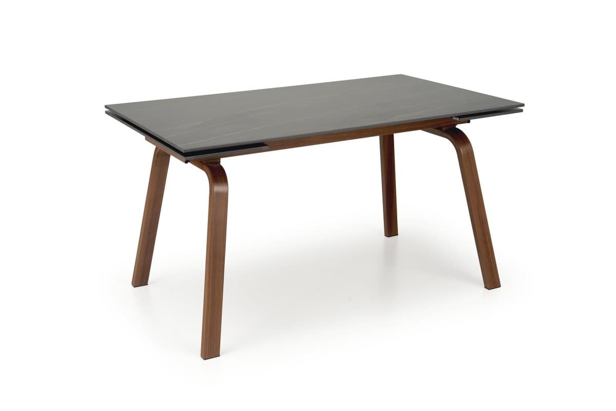 Jedálenský rozkladací stôl LOZANO 140/200 cm čierny mramor/orech 1