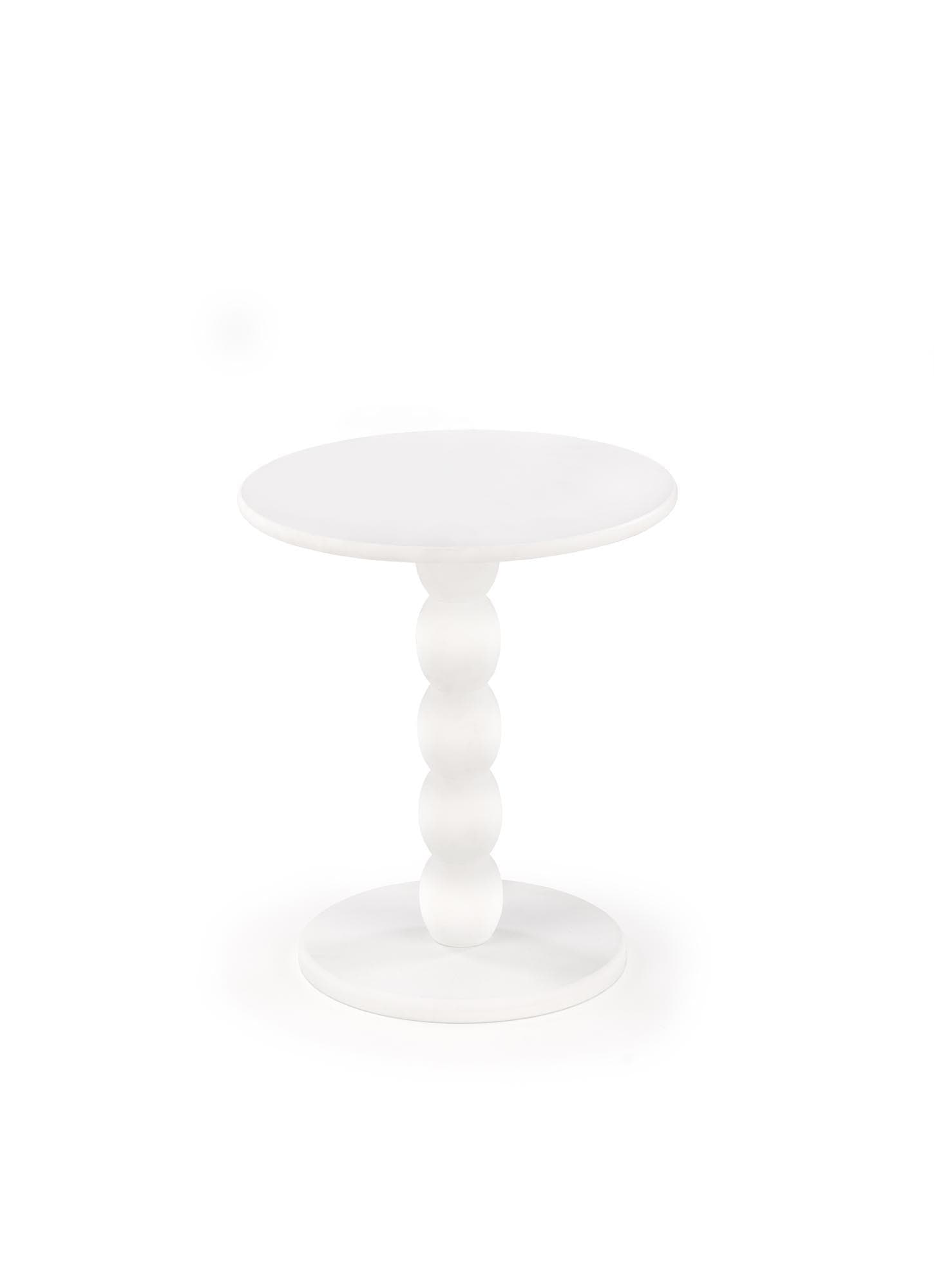 Odkladací stolík Cirilla 40 cm z masívu biely