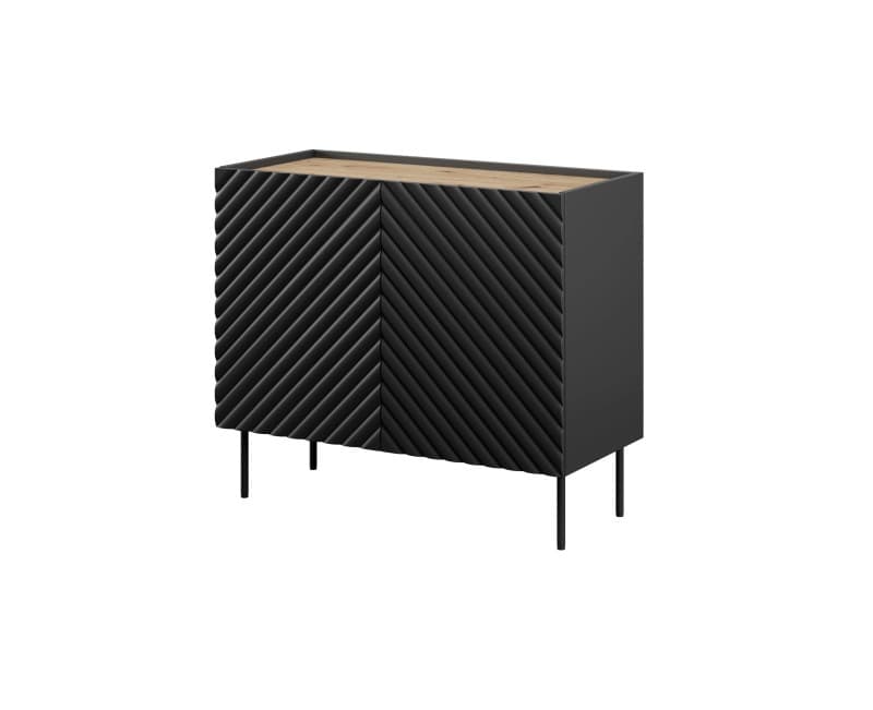 Komoda Onda 2D čierna/dub artisan 1